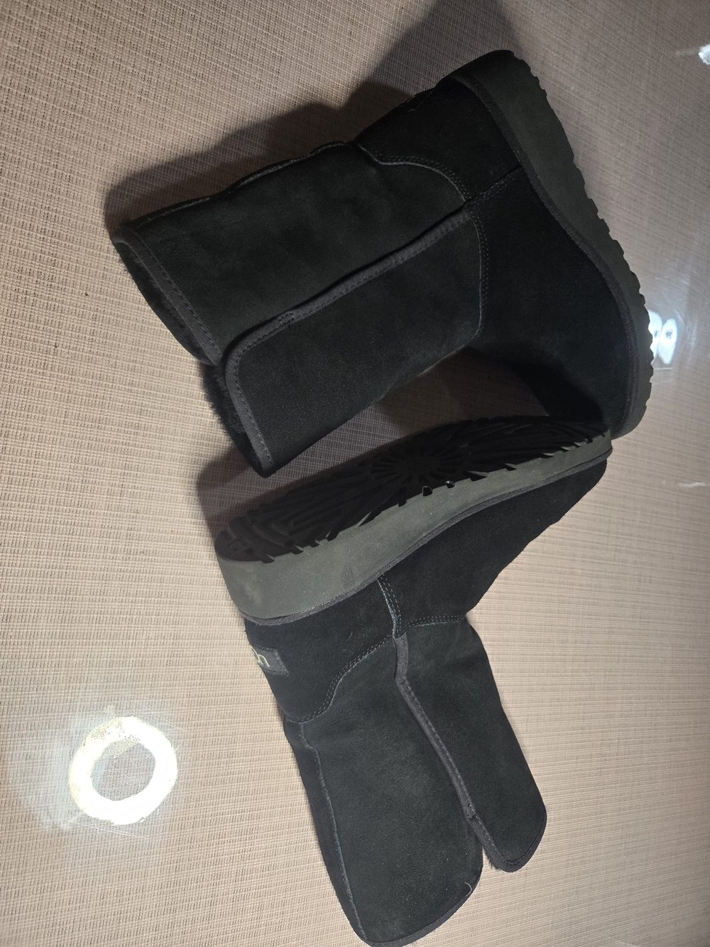 Mid-Calf Black Suede Winter Boots